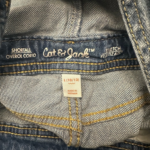 Cat & Jack Blue Denim Overalls Bibs with Shortalls Girls 10/12 Target Large - Picture 3 of 9